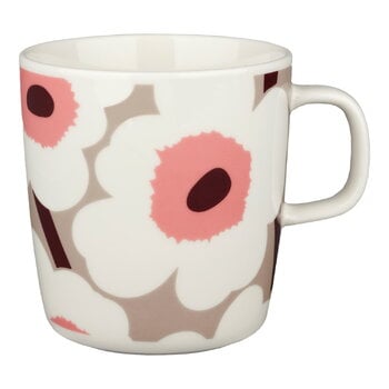 Marimekko Oiva - Unikko mugg, 4 dl, vit - lera - puder - röd, produktbild