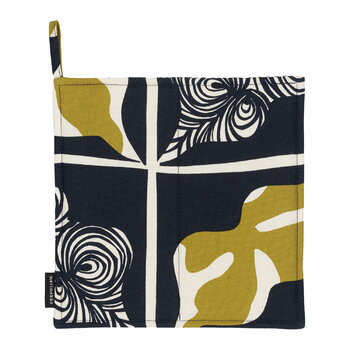 Marimekko Pieni Rukinlapa pannulappu, tummansininen - oliivi - puuvilla