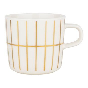 Marimekko Oiva - Tiiliskivi cup, 2 dl, white - gold