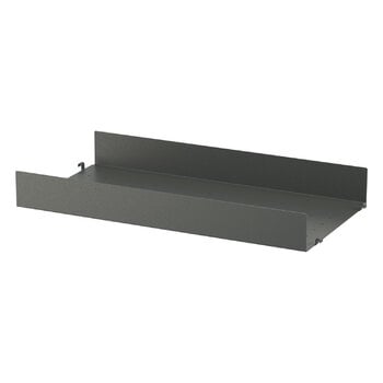 Shelving units, String metal shelf 58 x 30 cm, high, dark grey, Gray