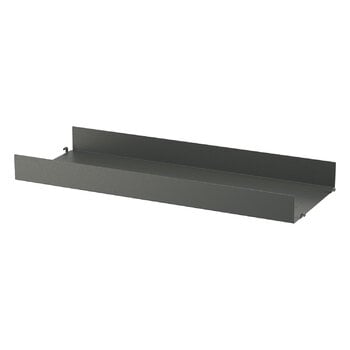 Shelving units, String metal shelf 78 x 30 cm, high, dark grey, Gray