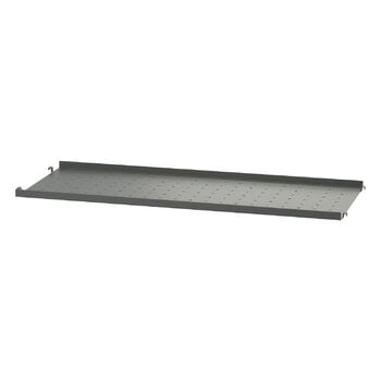 Shelving units, String metal shelf 78 x 30 cm, low, dark grey, Gray