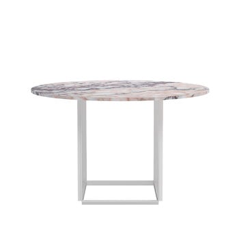 New Works Tavolo da pranzo Florence, 120 cm, bianco - marmo Viola bianco