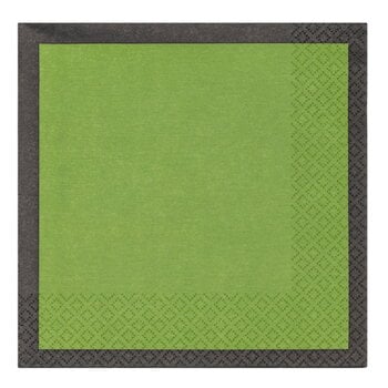 Iittala Play paper napkin, 33 cm, mossgreen - black, product image