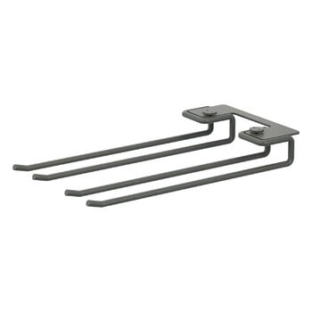 Shelving units, String hanger rack 20 cm, 2-pack, dark grey, Gray