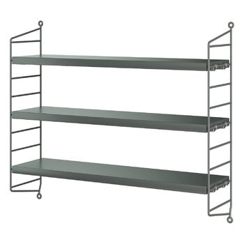 Wall shelves, String Pocket shelf, dark grey, Gray