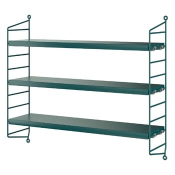 Wall shelves, String Pocket shelf, Tegnergrön, Green