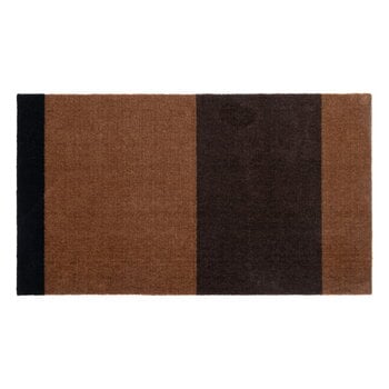 Tica Copenhagen Tapis Stripes Horizontal, 67 x 120 cm, cognac-marron foncé-noir