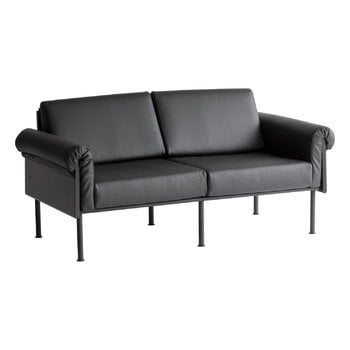 Yrjö Kukkapuro Ateljee 2-sits soffa, svart - svart läder