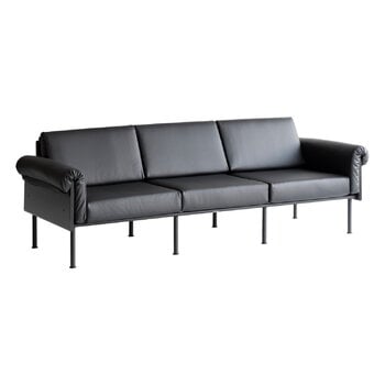 Yrjö Kukkapuro Ateljee 3-sits soffa, svart - svart läder