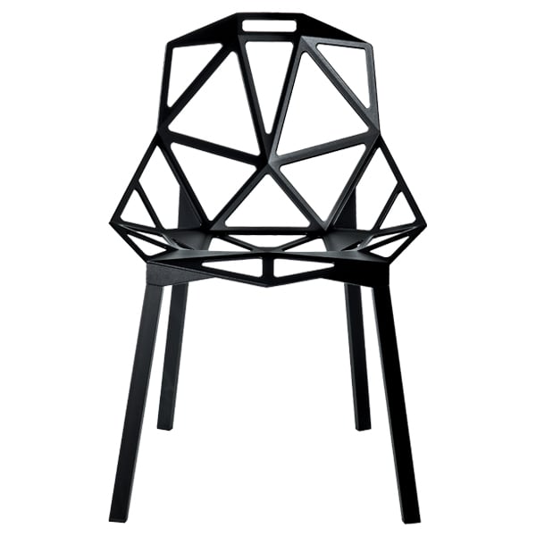 Magis Chair_One tuoli, musta - jauhemaalatut alumiinijalat