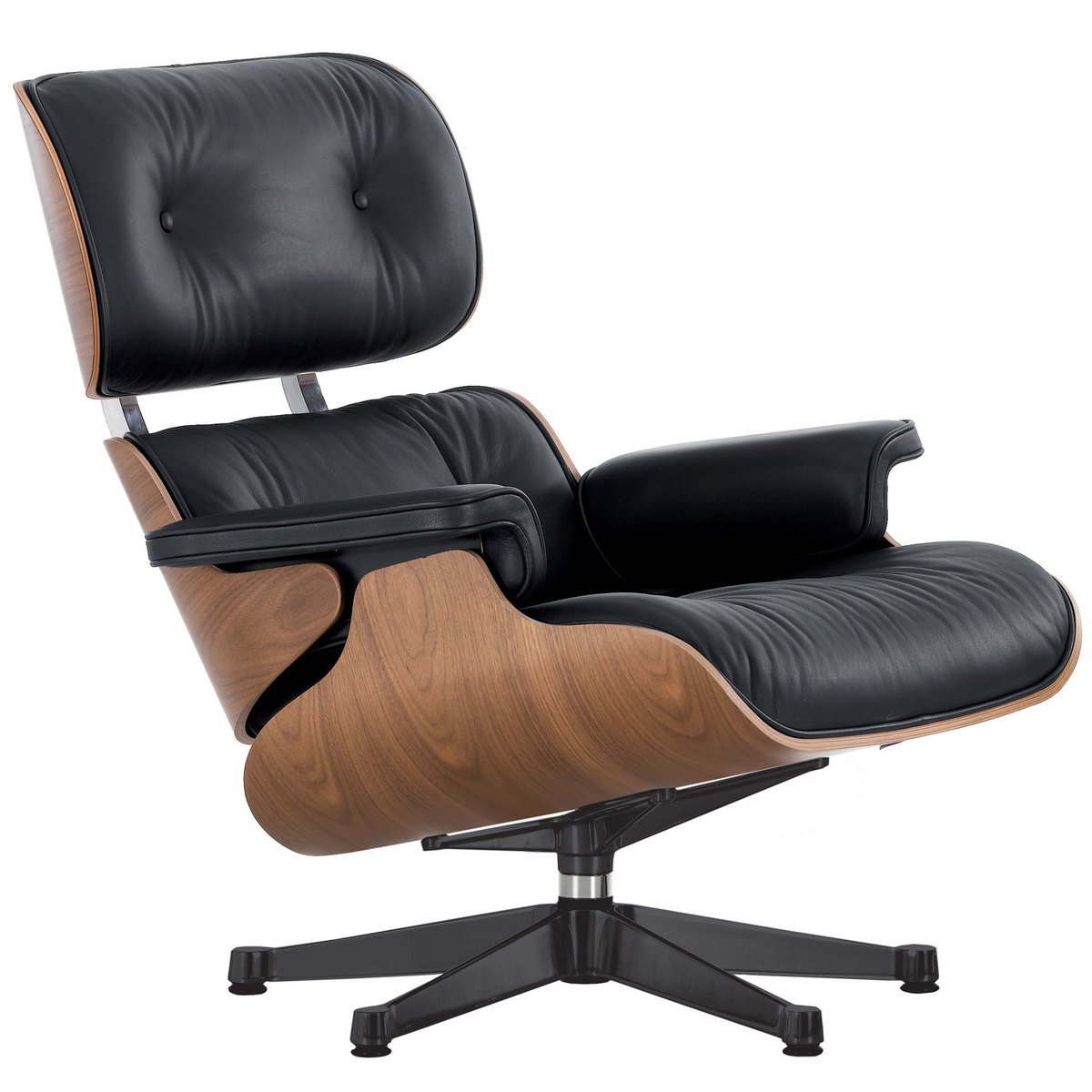 Vitra Lounge Chair, size, walnut - black | Finnish Design Shop