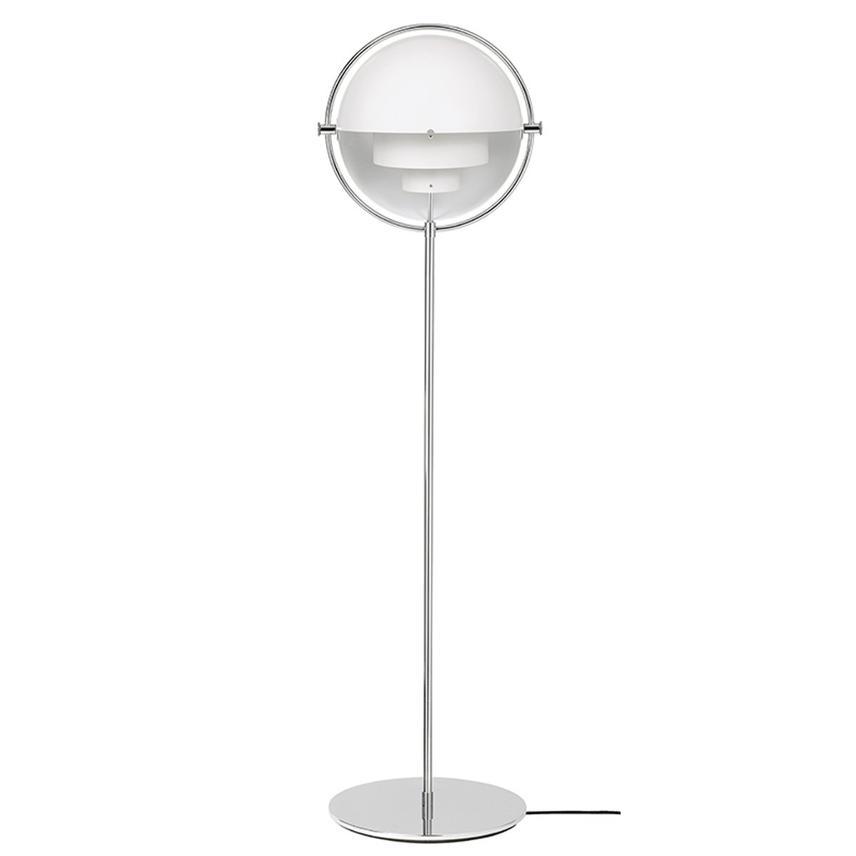 Gubi Multi-Lite Floor Lamp, Chrome - White