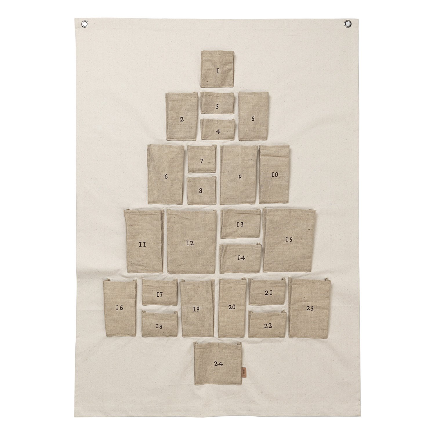 ferm LIVING Pine Christmas calendar, maxi, natural | Finnish