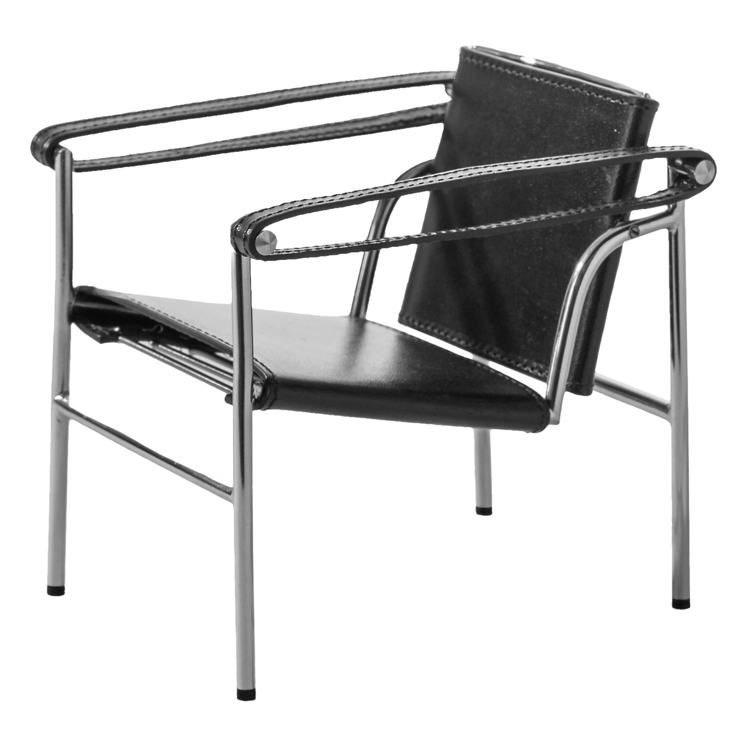 Cassina 1 Fauteuil dossier basculant armchair, chrome - black