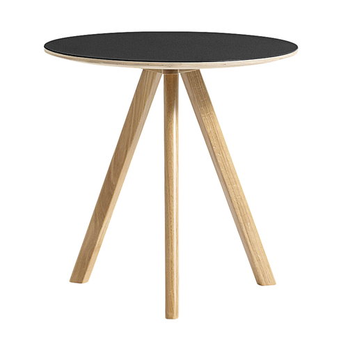 Hay Cph20 Round Table 50 Cm Lacquered, Reclaimed Wood Black Side Table Philippines