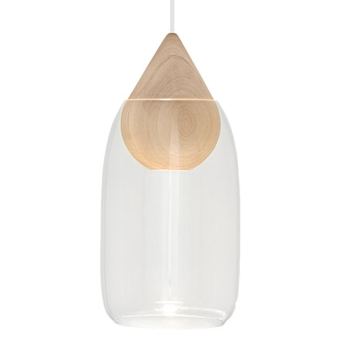 Mater Liuku Drop pendant, transparent glass shade | Pre-used design ...