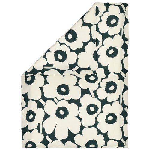 Marimekko Unikko duvet cover 240 x 220 cm, dark green - cotton | Pre-used  design | Franckly