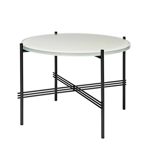 GUBI TS sohvapöytä, 55 cm, musta - valkoinen lasi | Käytetty design |  Franckly