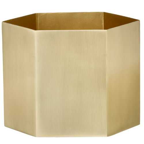 Ferm Living Hexagon pot XL, brass Finnish Design Shop