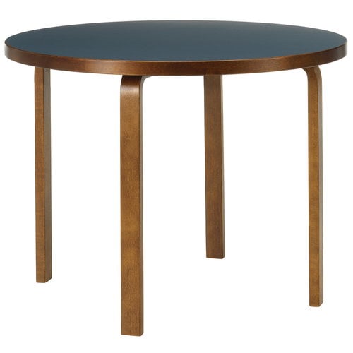 t*o様 Artek TABLE 90A Artek Aalto table 90A, blue linoleum - walnut | Pre-used design