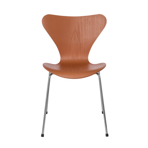 Fritz Hansen 3107 Series 7 Chair Chevalier Orange Pre Used