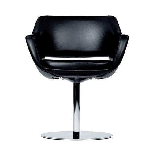 Martela (vintage) Kilta chair, disc base, black leather | Pre-used ...