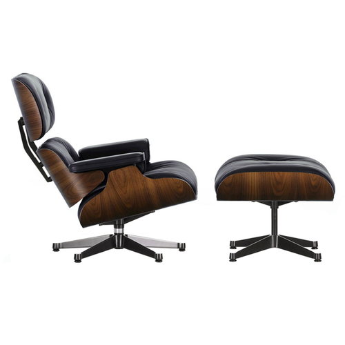 comb dress up Corresponding to Vitra Eames Lounge Chair nojatuoli ja rahi, pähkinä - musta nahka |  Käytetty design | Franckly