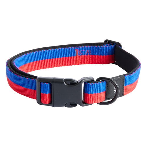 Yago Hundehalsband Nylon, Größe M (34-53 Cm) – Rot/Orange, 20 Mm Breit | Weich & Hautfreundlich Mit Silikon-Logo