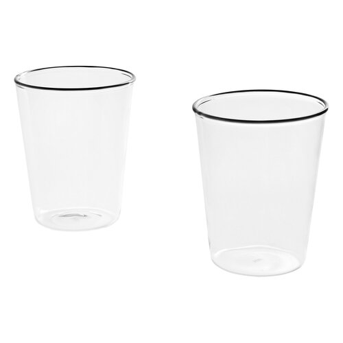 HAY Rim drinking glass, 2 pcs, clear black rim Finnish Design Shop