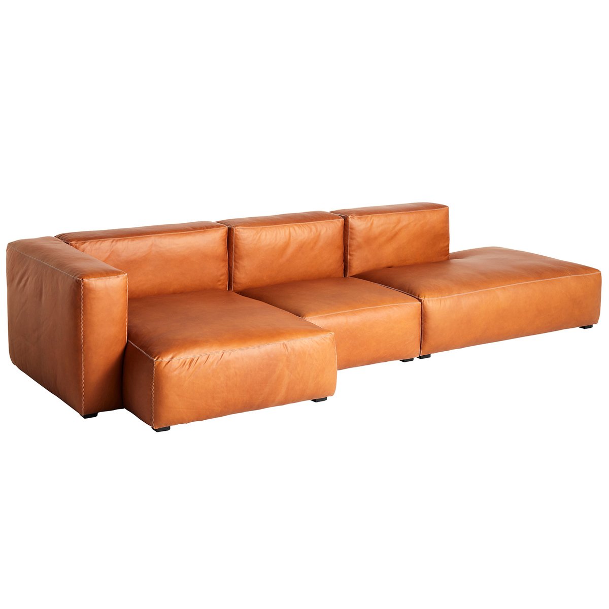 HAY Mags Soft sohva 331 cm, korkea käsinoja vasen, Sense 250 nahka