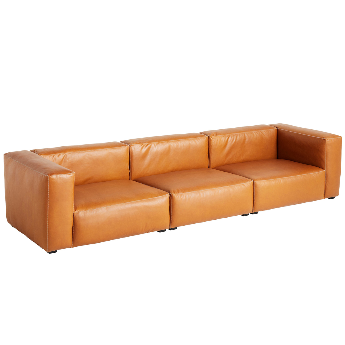 HAY Mags Soft sohva 3-ist/329,5 cm, korkea käsinoja, Sense 250 nahka