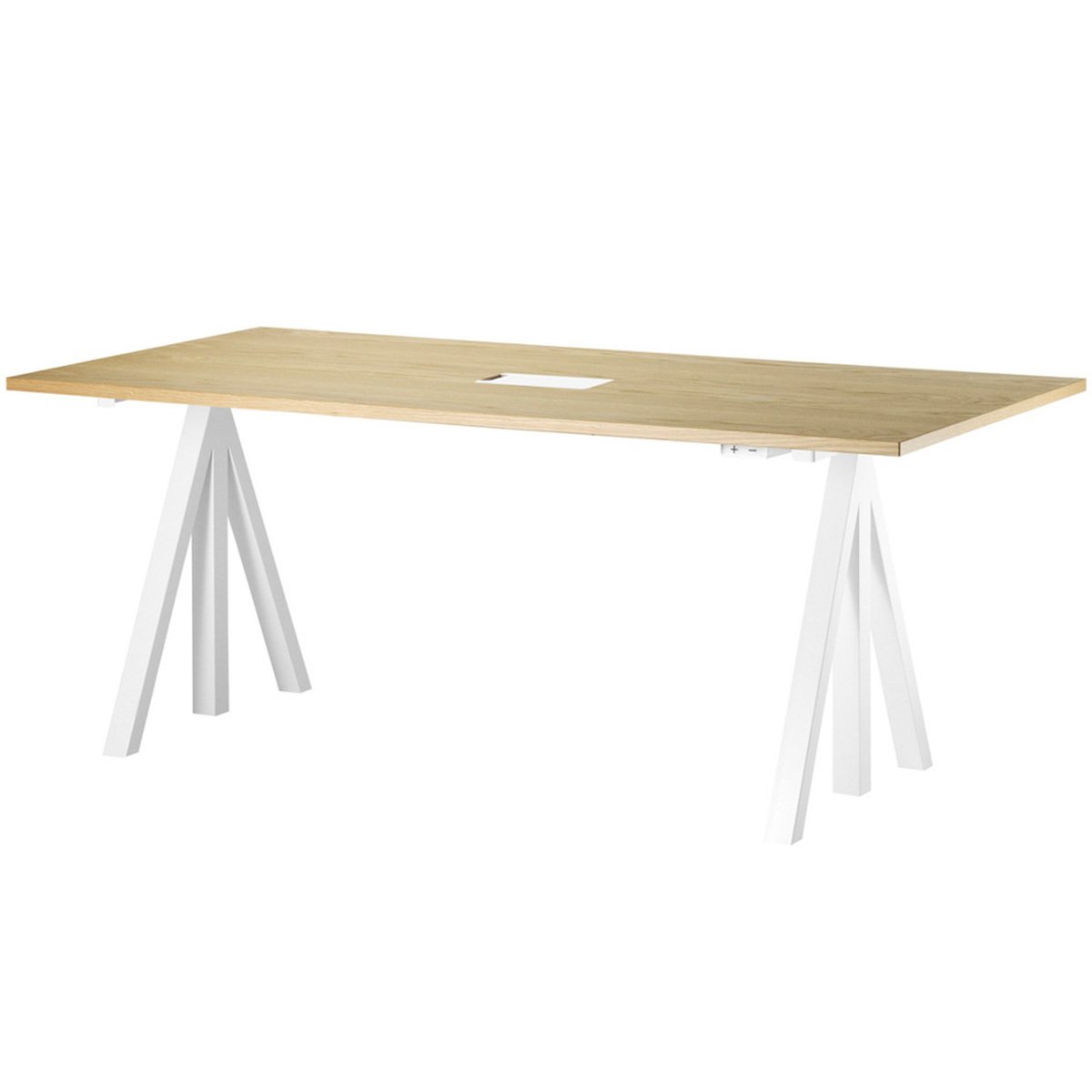 String Furniture Works Height Adjustable Work Desk 180 Cm Oak Finnish Design - How Height Adjustable Table Works