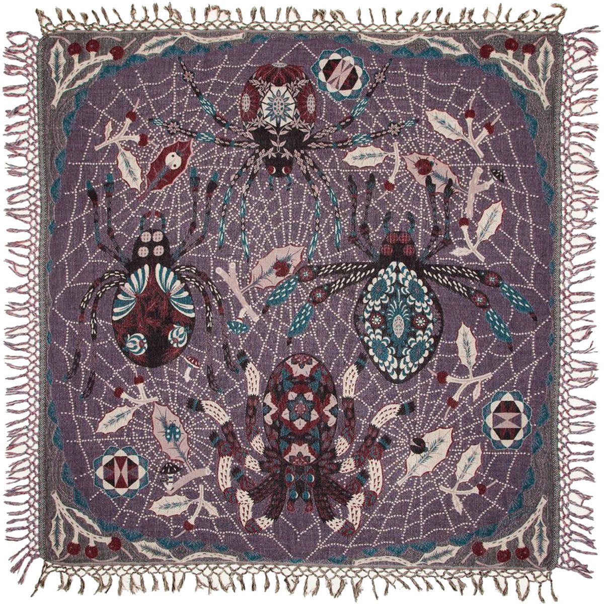 Klaus Haapaniemi Spider peitto, 120 x 120 cm, violetti