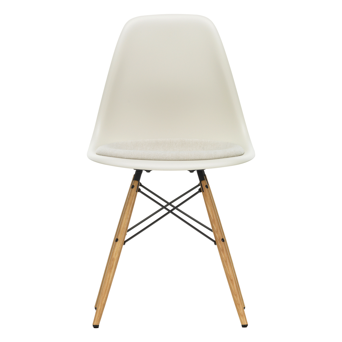 Vitra Eames DSW tuoli, pebble - vaahtera - warm grey/ivory pehmuste