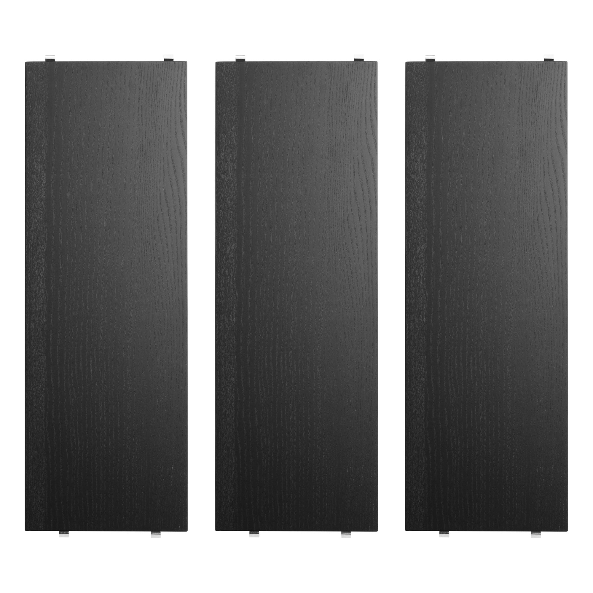 String shelf 58 x 20 cm, 3-pack, black stained ash