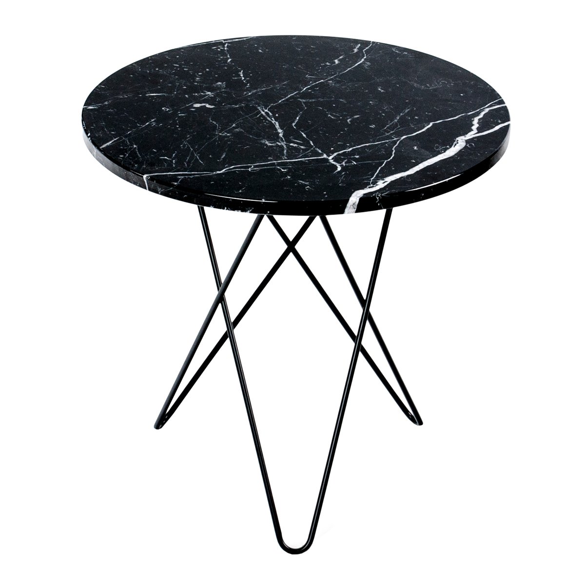 OX Denmarq Tall Mini O pöytä, musta - musta marmori