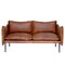Fogia Tiki 2-seater sofa, black steel - vintage rangers leather | Pre ...