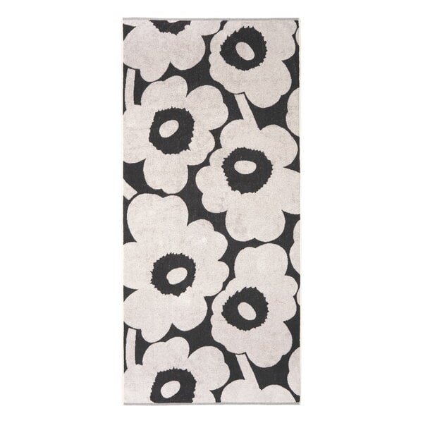 Marimekko Unikko bath towel, grey - off-white | Finnish Design Shop