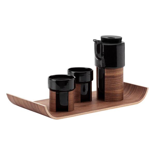 Warm tea set, black walnut, ceramic lid Finnish Design Shop