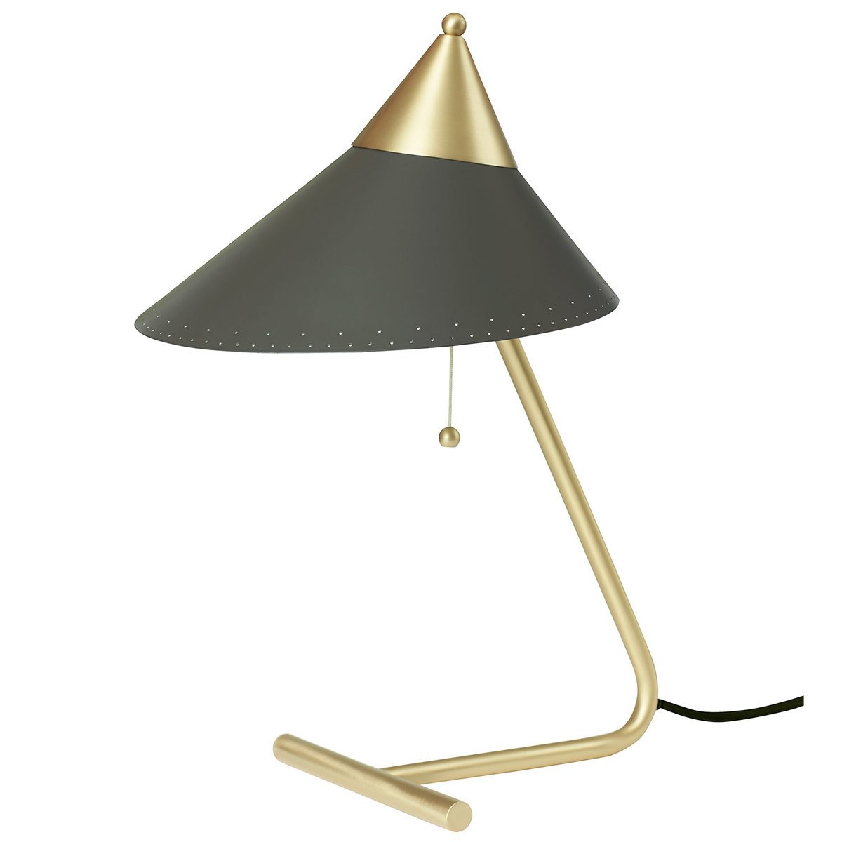 Warm Nordic Brass Top Table Lamp, Charcoal