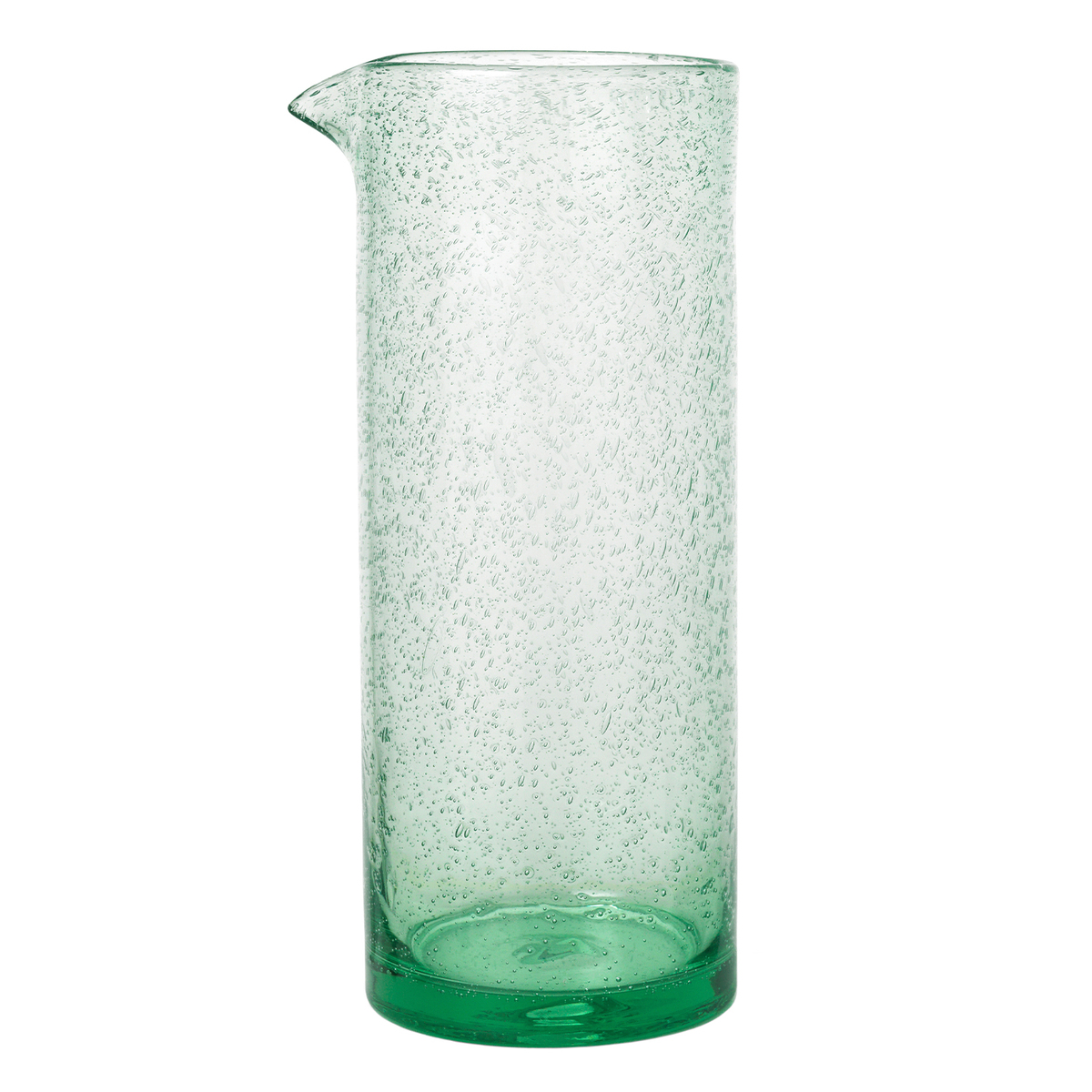 Piccola caraffa 1 litro soffiata a mano da vetro riciclato in Messico Blu a Spirale 