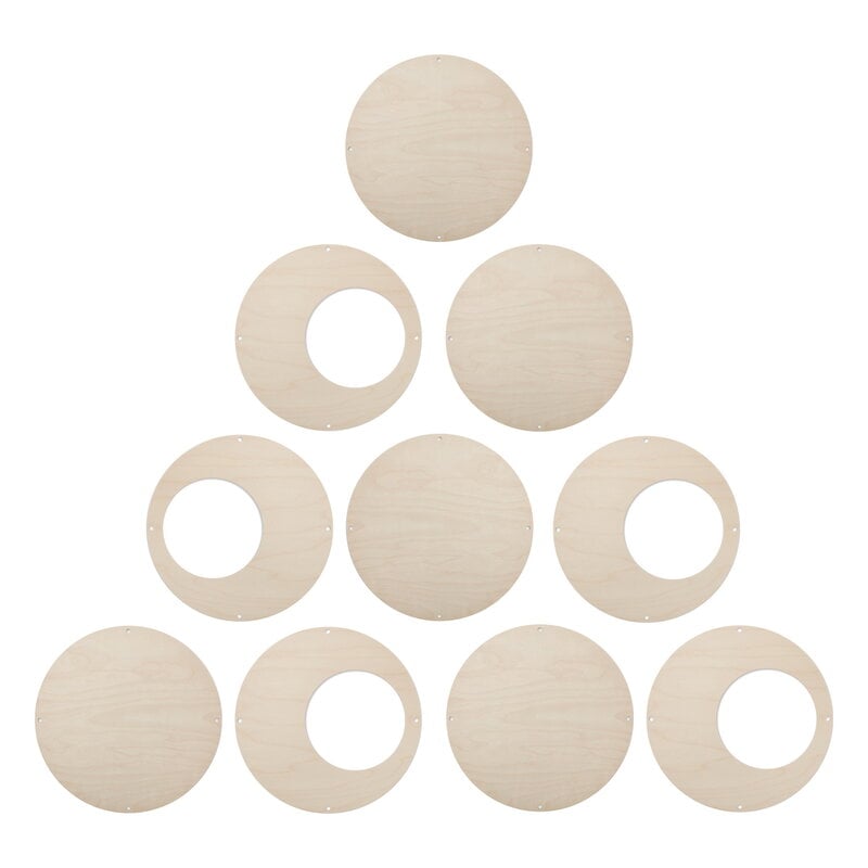 Tapio Anttila Collection Palapala room divider disc, 10 pcs, lacquered  birch | Finnish Design Shop