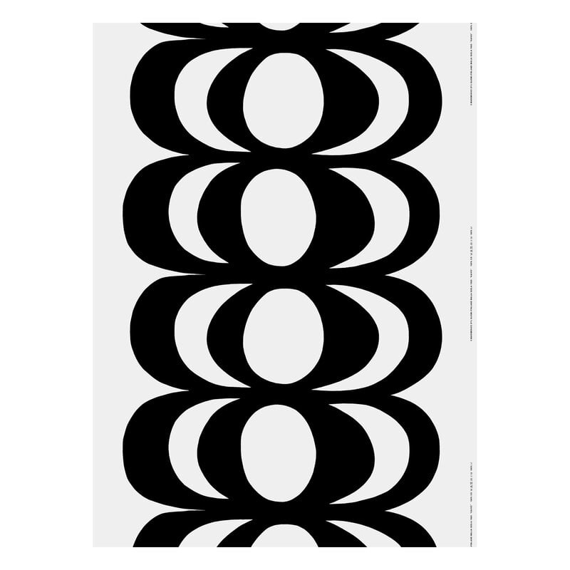Marimekko Kaivo fabric, white-black | Finnish Design Shop