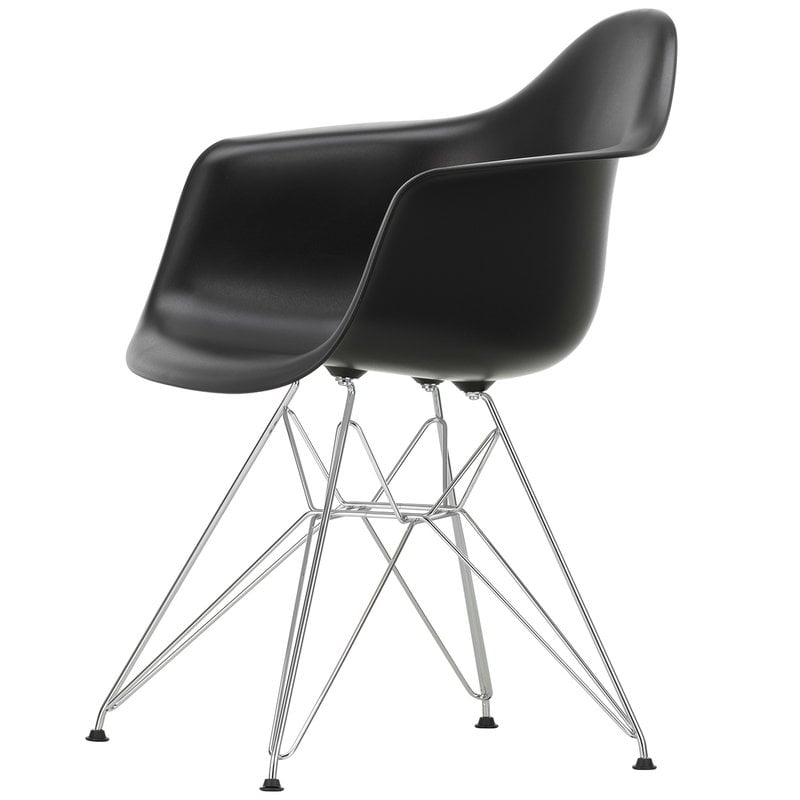 Bijbel bouwen buitenspiegel Vitra Eames DAR chair, deep black - chrome | Finnish Design Shop