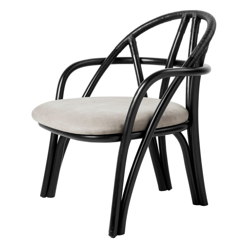 GUBI Fauteuil Bistra, rotin peint ébène - Fustagno 001, image produit