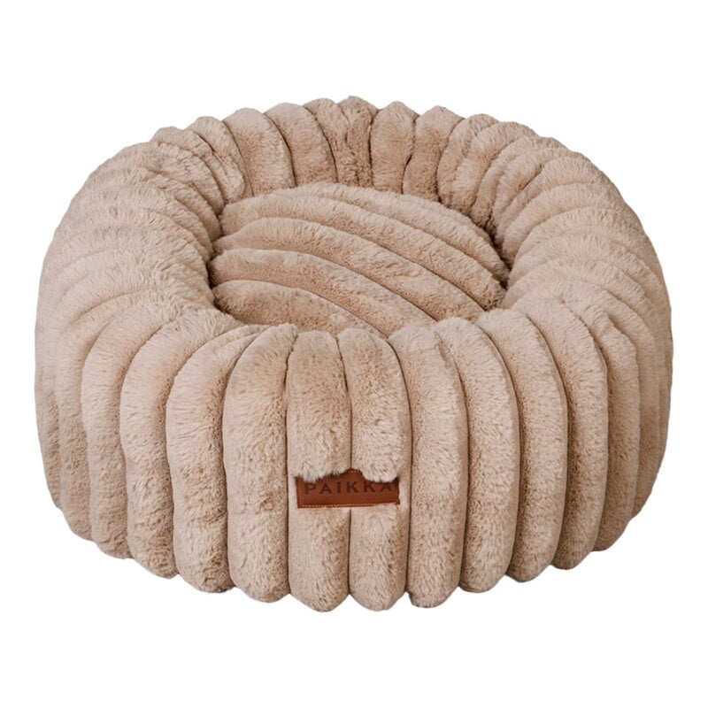 PAIKKA Orthopedic Plush Bed Round dog bed, taupe, product image