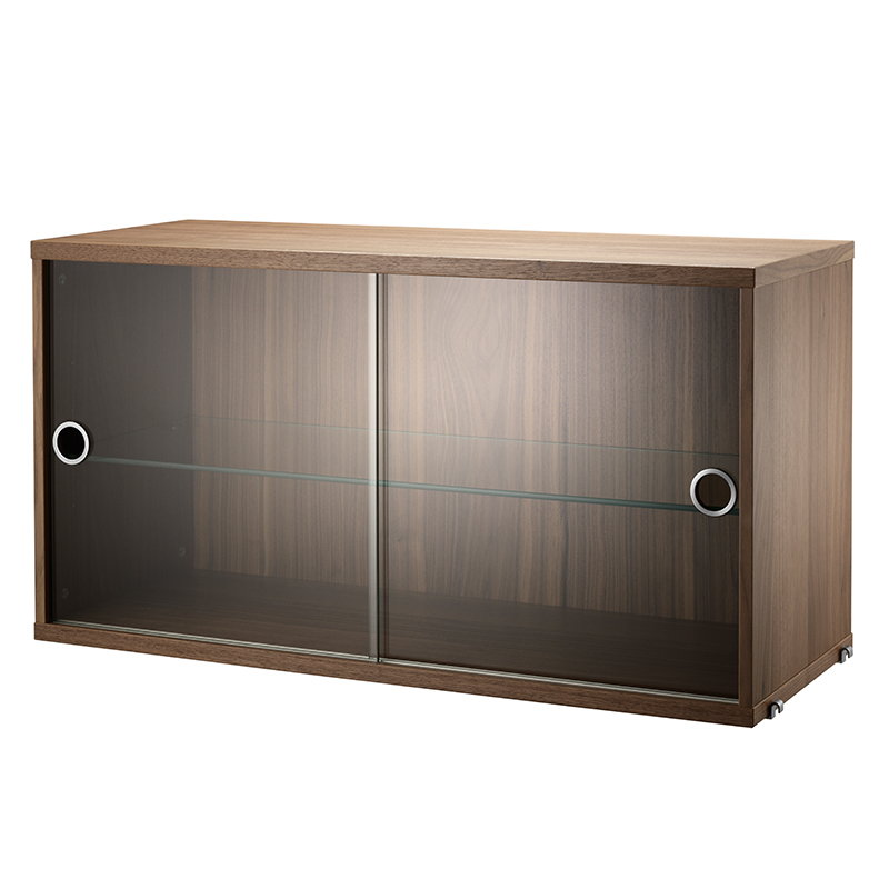 Panana Tall Display Cabinet Glass Shelves Furniture Livingroom Cabinet Cupboard Sideboard Storage Black 