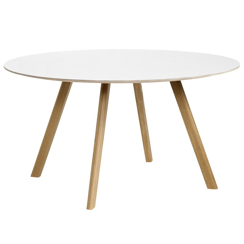 Hay Cph25 Table Round 140 Cm Lacquered, White Laminate Dining Table