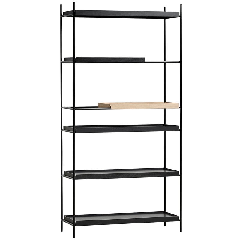 Woud Tray Shelf High 1 Oak 4, One Shelf Bookcase White